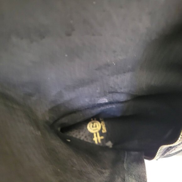 Circle G Distressed Black Leather Knee-High Boots With Buckle Detail & Stacked H - Picture 6 of 11